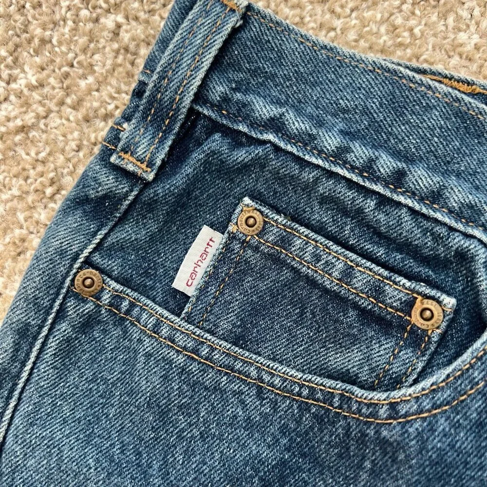 Carhartt RN#14806 Relaxed Fit Denim Jeans Medium Wash Straight Leg Size 40X34